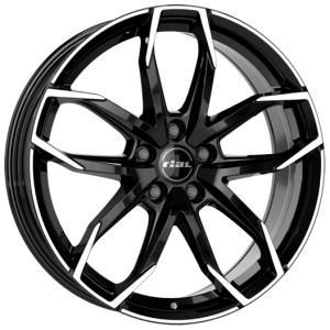 Janta aliaj Rial LUCCA 6.5x16 5x112 ET41 CB57.1 Black with polished lip