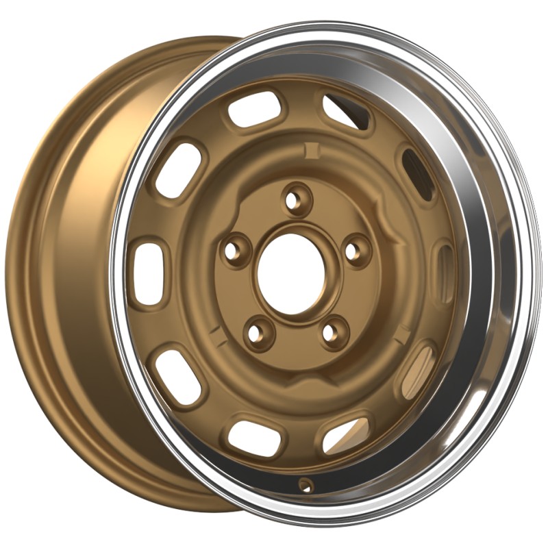 Janta aliaj FONDMETAL LMZ01 9x16 130 ET0 MATT GOLD MACHINED LIP