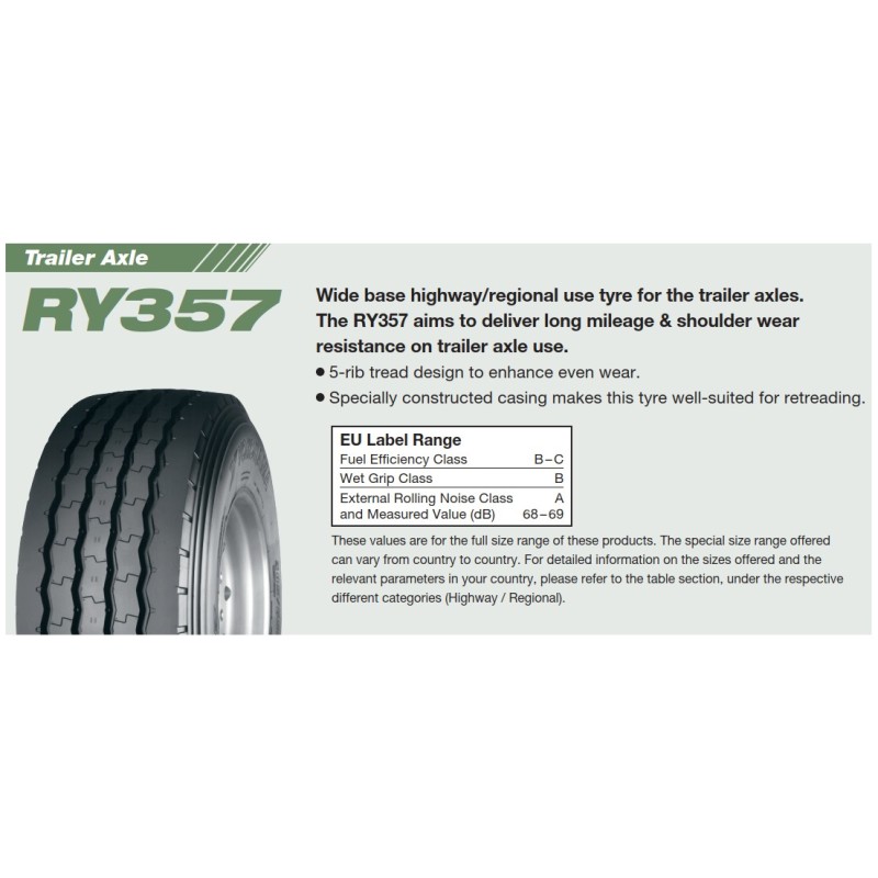 ANVELOPA VARA YOKOHAMA RY357 -- 385/65 R22.5 164K