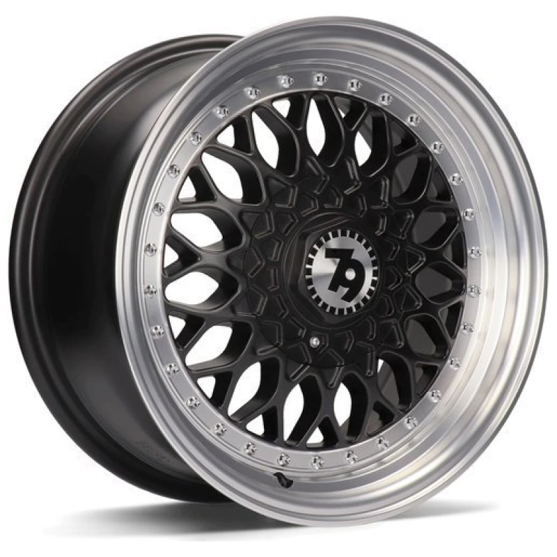 Janta aliaj seventy9 SV-E 7.0x15 4x100 ET30 DMBLP - Matt Black Front Polished Lip Polished