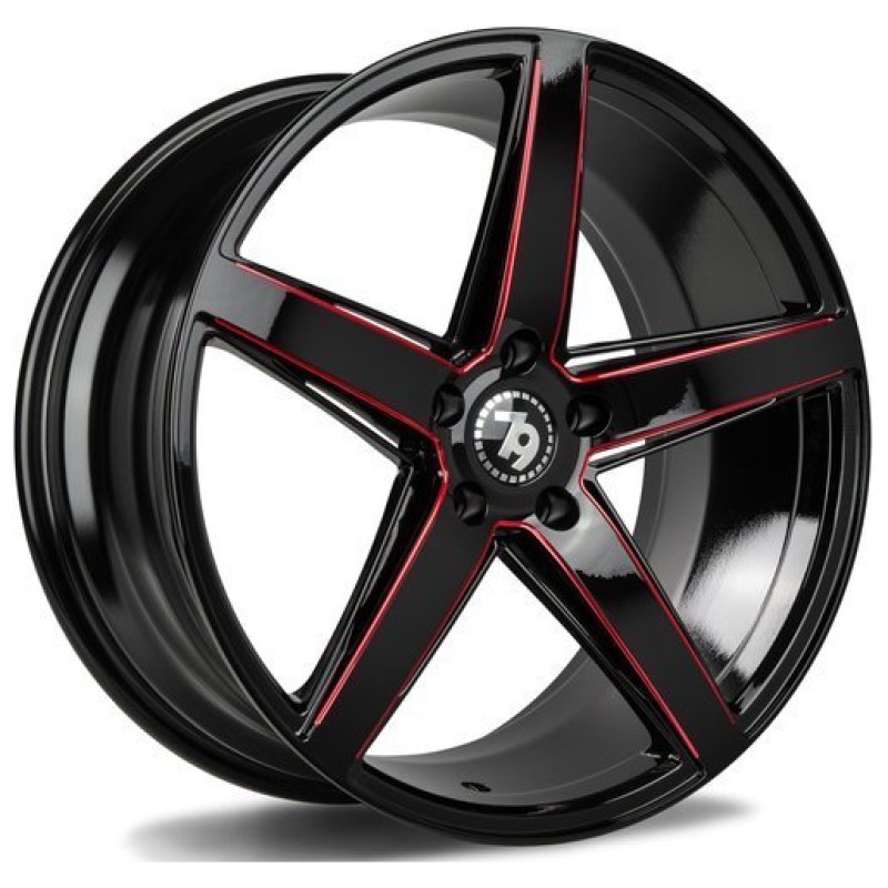Janta aliaj seventy9 SV-N 9.5x19 5x120 ET35 BGMR - Black Glossy Milled Red