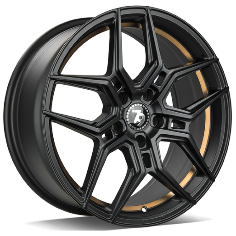 Janta aliaj seventy9 SV-B 8.0x18 5x112 ET35 BGGIL - Black Matt Gold Inner Lip