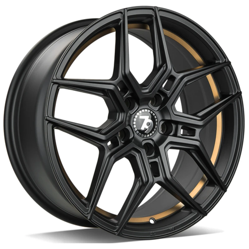 Janta aliaj seventy9 SV-B 8.0x18 5x112 ET35 BGGIL - Black Matt Gold Inner Lip