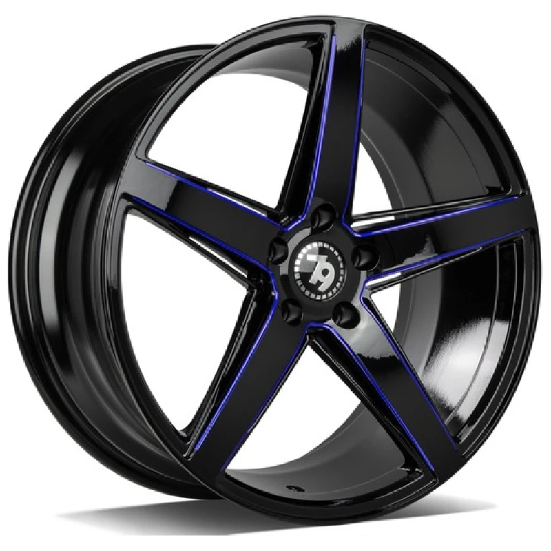 Janta aliaj seventy9 SV-N 9.0x18 5x120 ET35 BGBR - black glossy milled blue