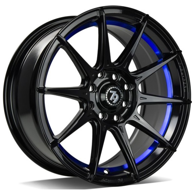 Janta aliaj seventy9 SCF-F 7.0x15 4x100 ET35 BGBIL - Black Glossy Blue Inner Lip
