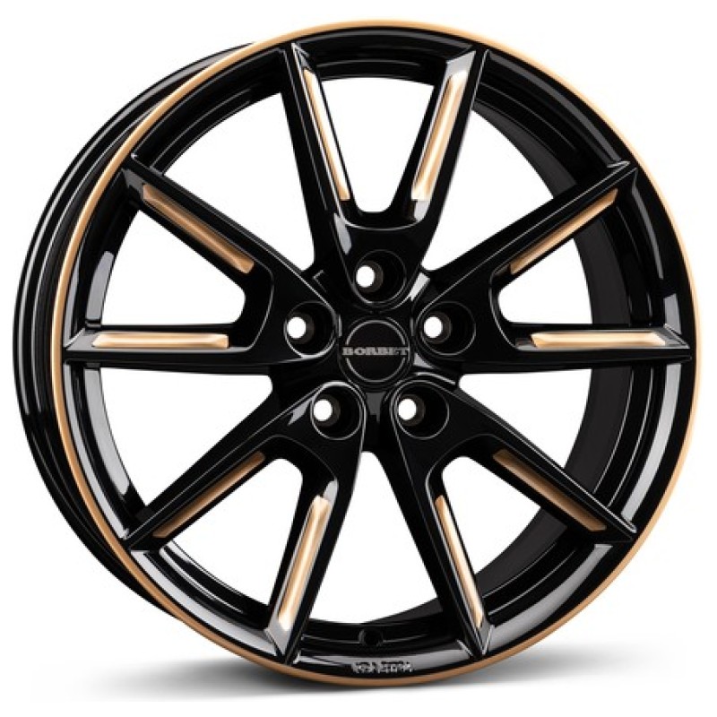 Janta aliaj Borbet LX18 8.0x18 5x112 ET44 BGGSR - Black Glossy Gold Spoke Rim