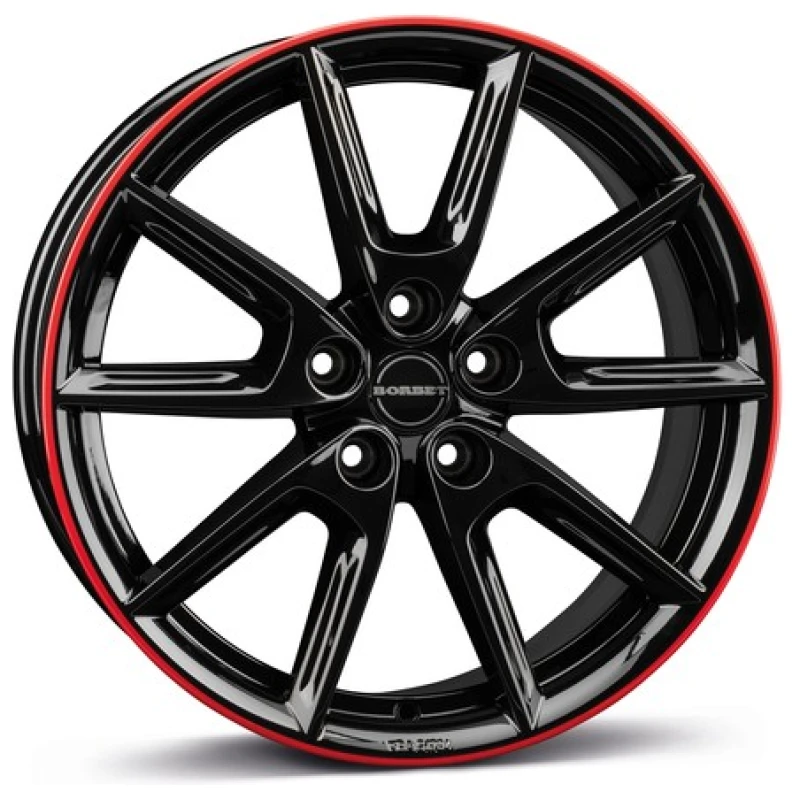 Janta aliaj Borbet LX19 8.0x19 5x112 ET44 BGRR - Black Glossy Rim Red