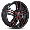 Janta aliaj Ronal R57 7.5x17 5x112 ET48 MCR - Jetblack-Red Spoke