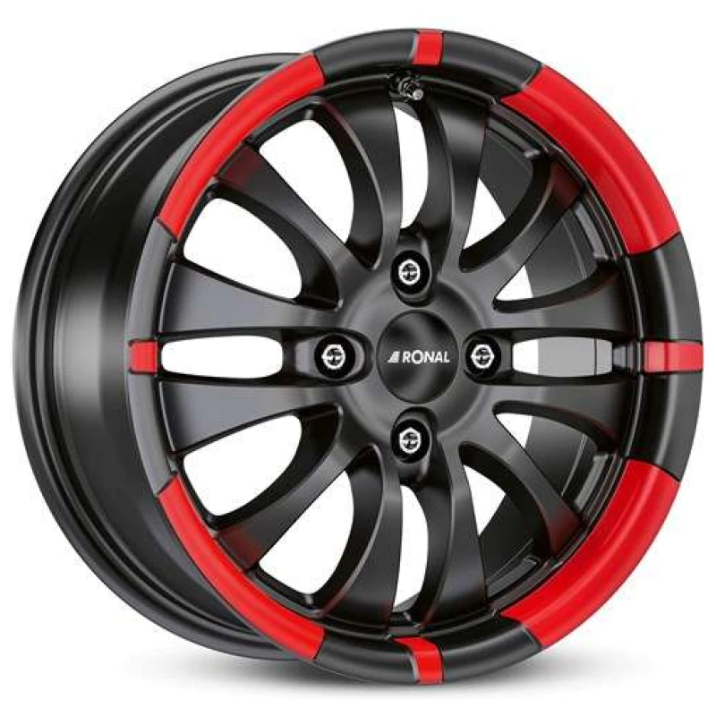 Janta aliaj Ronal R59 6.0x15 4x108 ET40 MCR - Jetblack-Matt-Red Rim