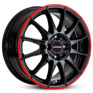 Janta aliaj Ronal R54 7.0x17 4x100 ET35 MCR - Jetblack-Red Rim
