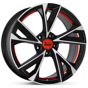 Janta aliaj MAM Leichtmetallräder RS6 7.0x16 5x100 ET38 BFPRI -  Black Front Polished Red Inside