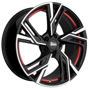 Janta aliaj MAM Leichtmetallräder RS5 7.0x16 5x112 ET40 BFPRI -  Black Front Polished Red Inside