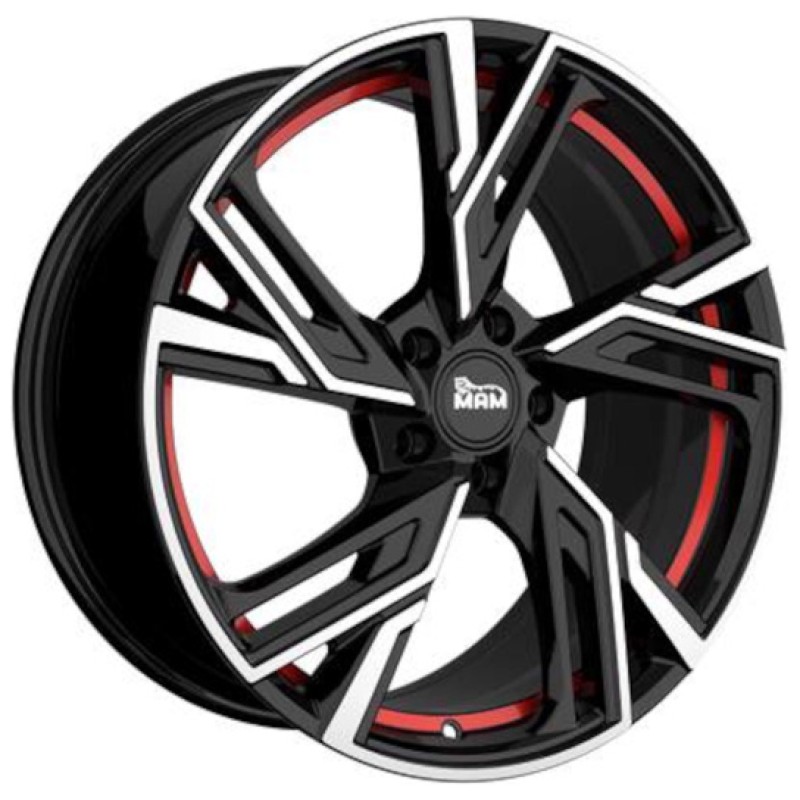 Janta aliaj MAM Leichtmetallräder RS5 7.0x16 5x112 ET40 BFPRI -  Black Front Polished Red Inside