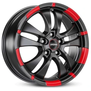 Janta aliaj Ronal R59 7.5x17 5x120 ET35 MCR - Jetblack-Matt-Red Rim