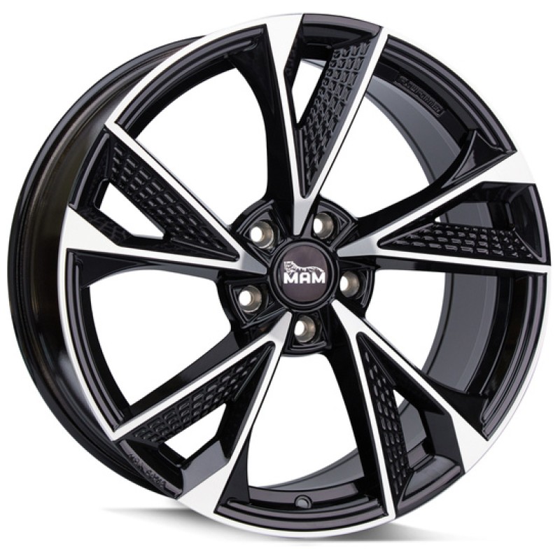 Janta aliaj MAM Leichtmetallräder RS6 8.0x18 5x120 ET35 BFP -  Black Front Polished