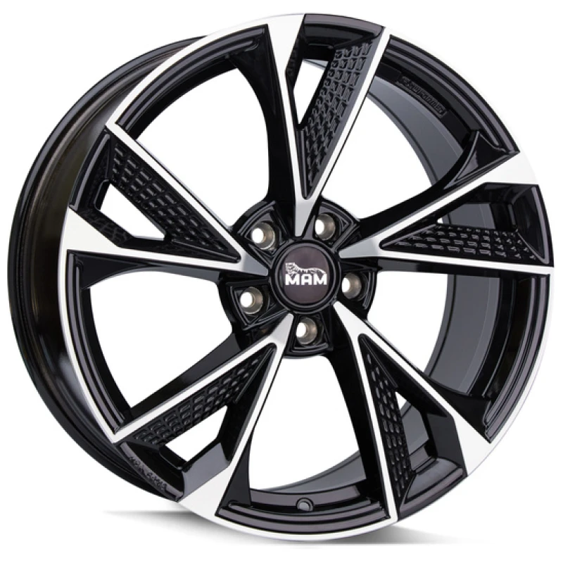 Janta aliaj MAM Leichtmetallräder RS6 8.0x18 5x120 ET35 BFP -  Black Front Polished