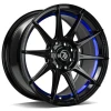 Janta aliaj seventy9 SCF-F 7x15 4x100 ET35 BGBIL - Black Glossy Blue Inner Lip