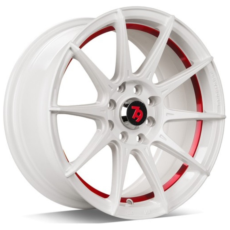Janta aliaj seventy9 SCF-F 7.0x15 4x100 ET35 WMRIL - White Matt Red Inner Lip