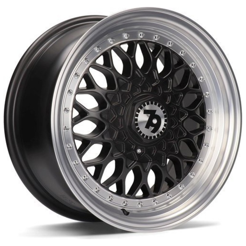 Janta aliaj seventy9 SV-E 7.0x15 4x100 ET30 DMBLP - Matt Black Front Polished Lip Polished
