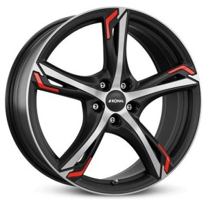 Janta aliaj Ronal R62 red 7.5x17 5x112 ET52 JBFR - Jetblack-Matt-Frontkopiert