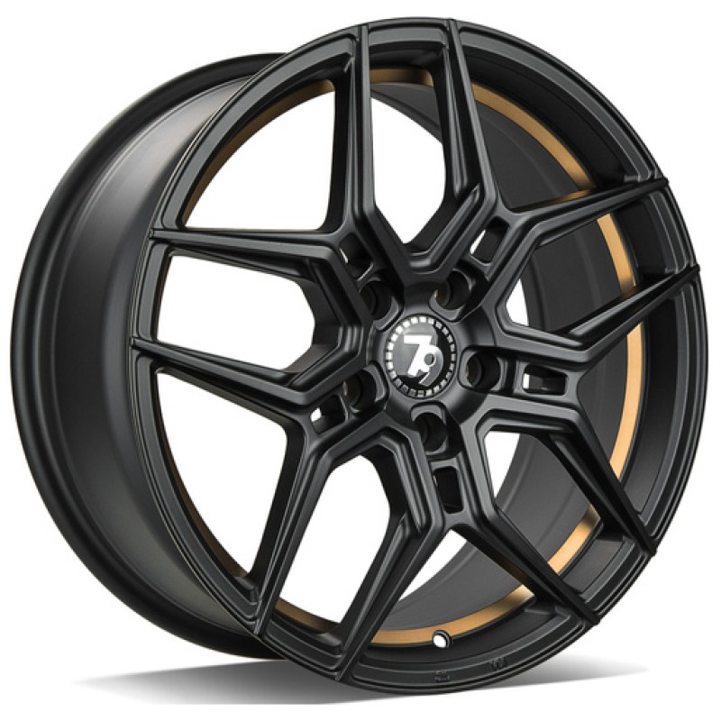 Janta aliaj seventy9 SV-B 8.0x18 5x112 ET35 BGGIL - Black Matt Gold Inner Lip