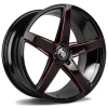 Janta aliaj seventy9 SV-N 9.5x19 5x120 ET35 BGMR - Black Glossy Milled Red
