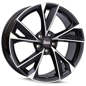 Janta aliaj MAM Leichtmetallräder RS6 7.5x17 5x112 ET45 BFP -  Black Front Polished