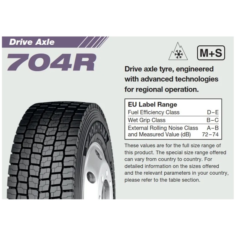 ANVELOPA VARA YOKOHAMA 704R -- 315/70 R22.5 154L