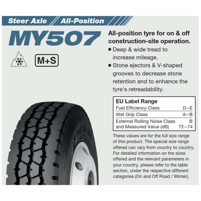 ANVELOPA VARA YOKOHAMA MY507 -- 315/80 R22.5 156/150K