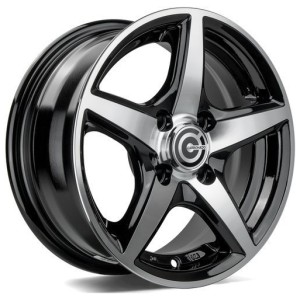 Janta aliaj Carbonado Crow 5.5x13" 4x100;4x98 ET30 BFP - Black Front Polished