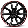 Janta aliaj Borbet LX18 8.0x18" 5x112 ET48 BGRR - Black Glossy Rim Red