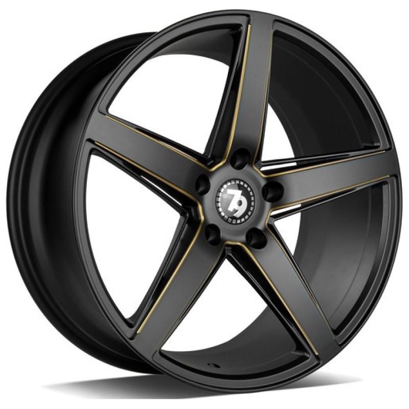 Janta aliaj seventy9 SV-N 9.0x18" 5x120 ET35 BGGR - Black Matt Milled Gold