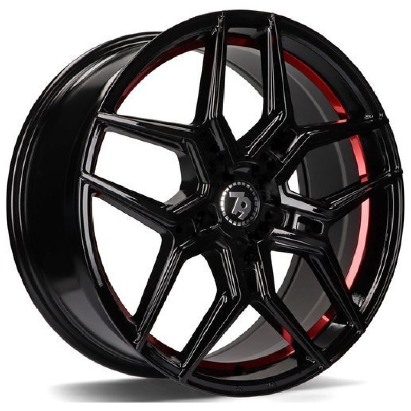 Janta aliaj seventy9 SV-B 8.5x19" 5x120 ET33 BGRIL- Black Glossy Red Inner Lip