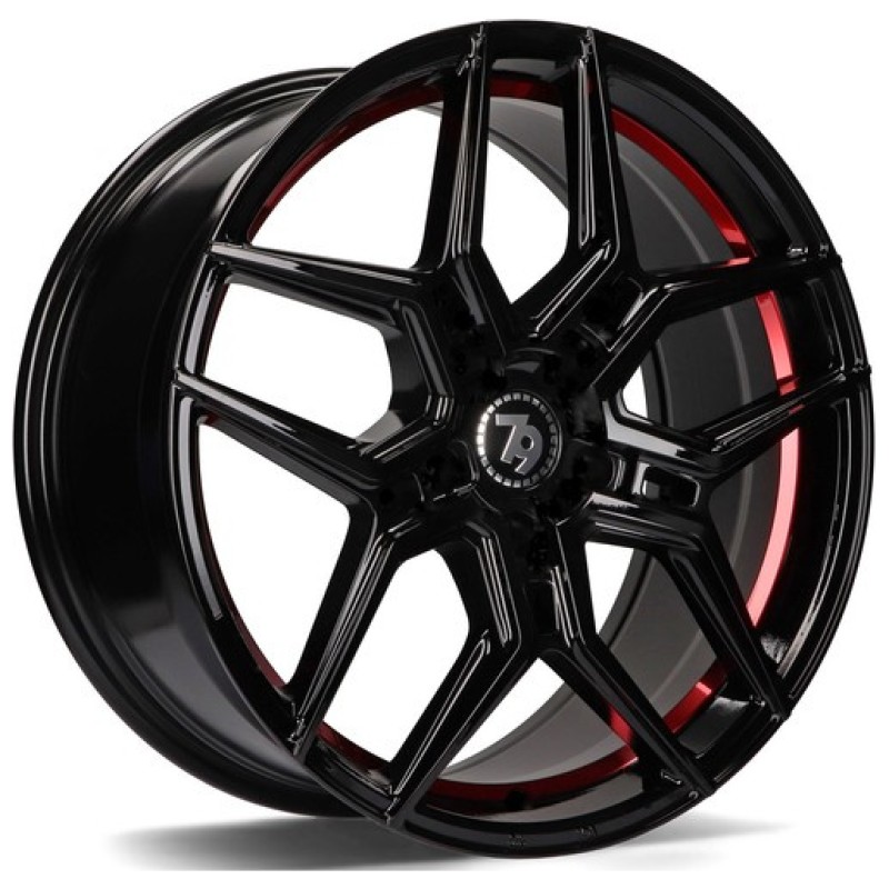 Janta aliaj seventy9 SV-B 10.0x20" 5x120 ET40 BGRIL- Black Glossy Red Inner Lip