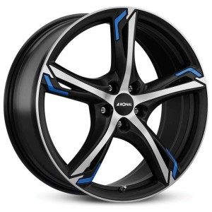 Janta aliaj Ronal R62 blue 7.5x17 5x100 ET42 JBFB - Jetblack-Matt-Frontkopiert