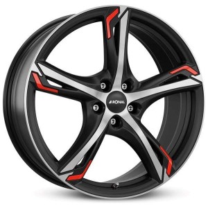 Janta aliaj Ronal R62 red 7.5x18 5x112 ET51 JBFR - Jetblack-Matt-Frontkopiert