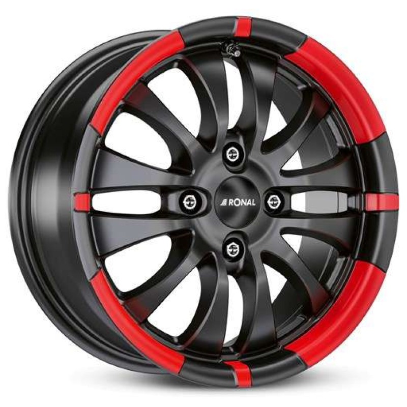 Janta aliaj Ronal R59 6.0x15" 4x108 ET40 MCR - Jetblack-Matt-Red Rim