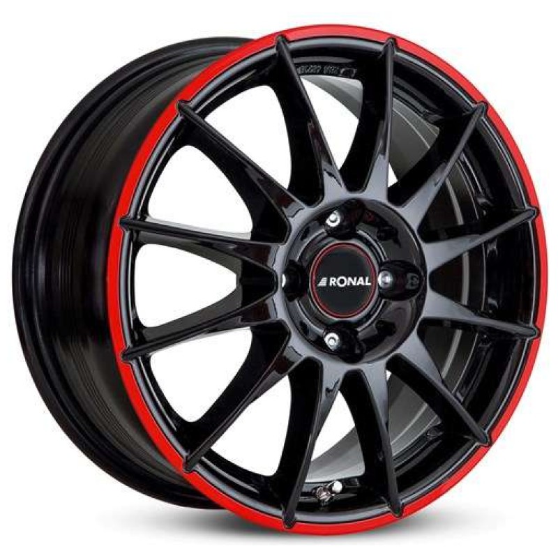 Janta aliaj Ronal R54 7.0x16" 4x108 ET25 MCR - Jetblack-Red Rim
