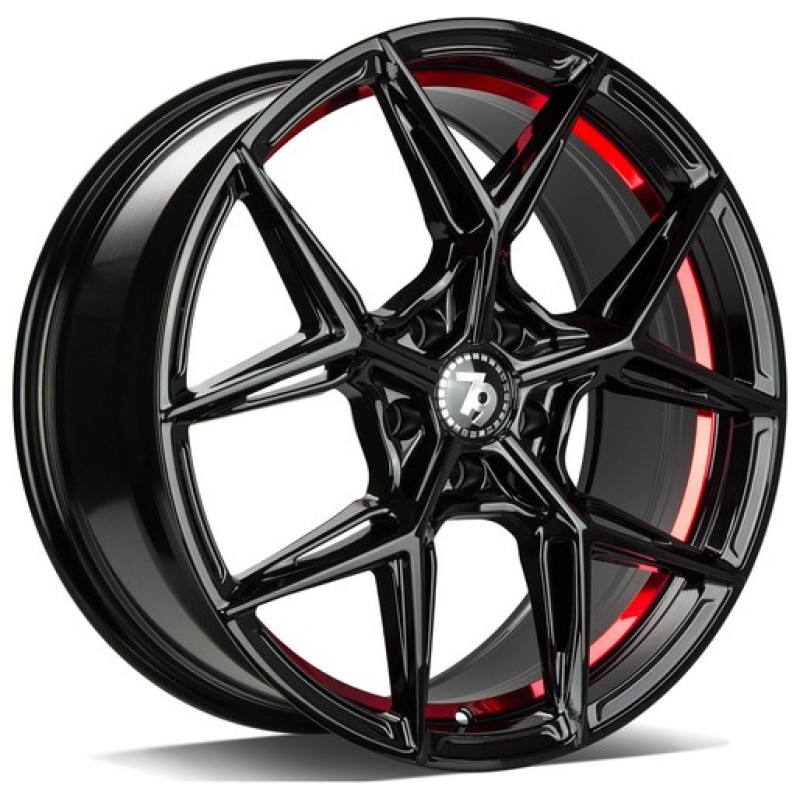 Janta aliaj seventy9 SCF-B 8.0x18" 5x108 ET45 BGRIL- Black Glossy Red Inner Lip