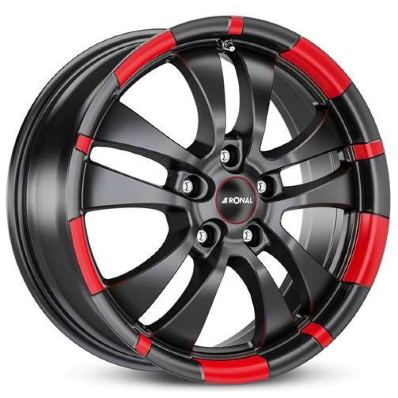 Janta aliaj Ronal R59 7.5x18" 5x108 ET40 MCR - Jetblack-Matt-Red Rim