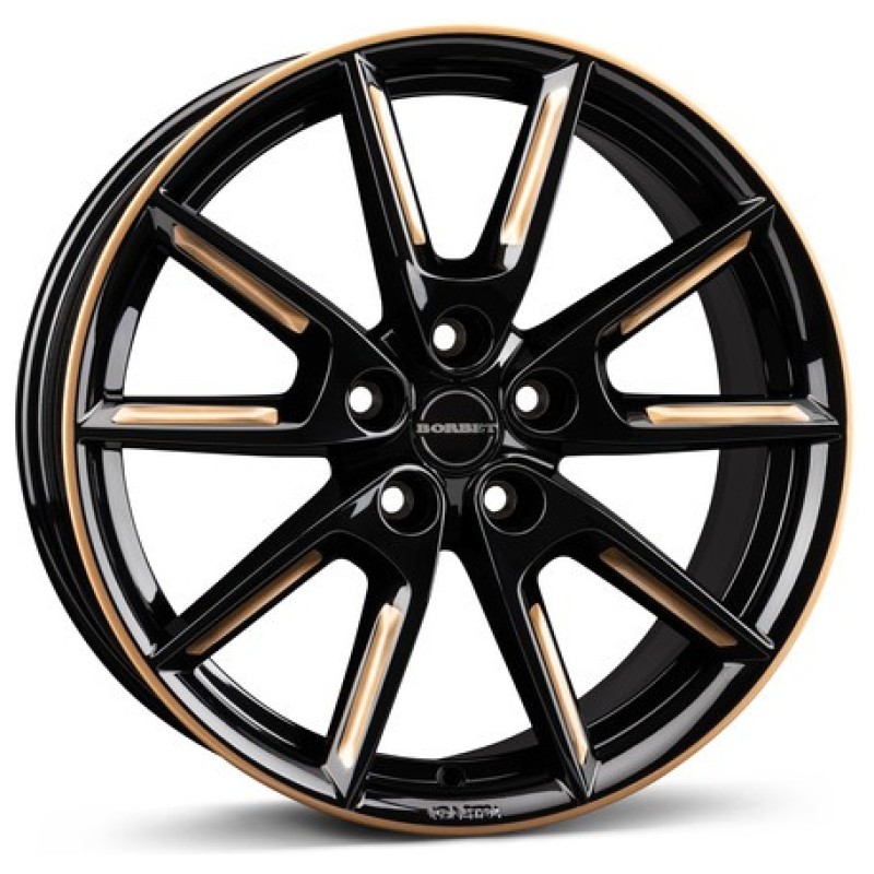 Janta aliaj Borbet LX18 8.0x18" 5x112 ET44 BGGSR - Black Glossy Gold Spoke Rim