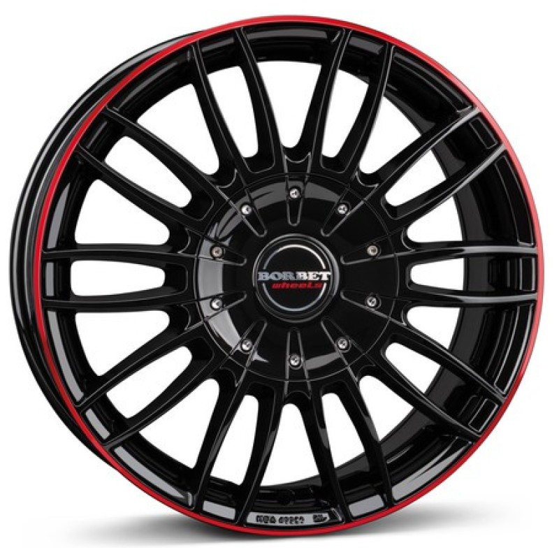 Janta aliaj Borbet CW3 7.5x18" 5x127 ET45 BGRR - black glossy red ring