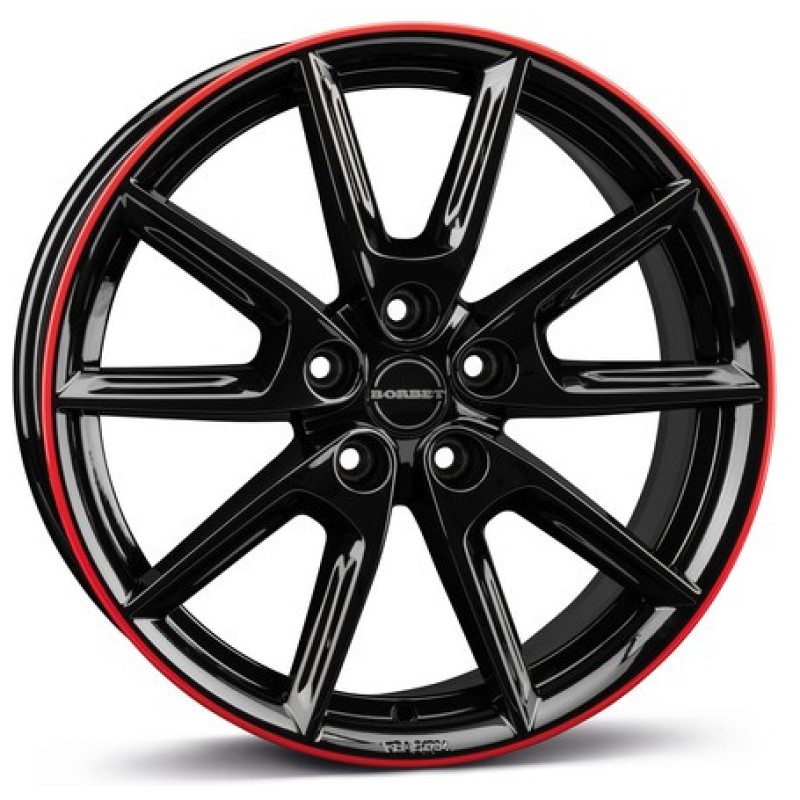 Janta aliaj Borbet LX19 8.0x19" 5x112 ET50 BGRR - Black Glossy Rim Red