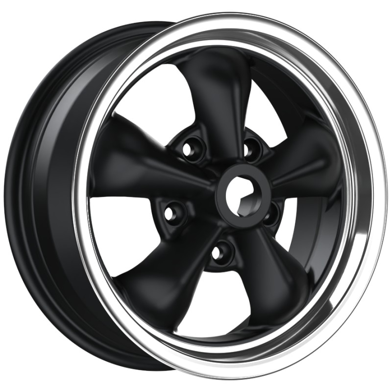 Janta aliaj FONDMETAL TT01 5.5x15 130 ET36 MATT BLACK MACHINED NO CLEARCOAT MACHINED LIP