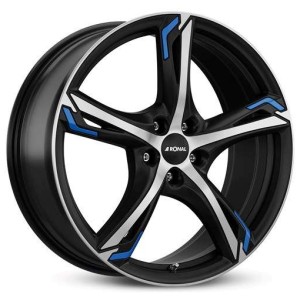 Janta aliaj Ronal R62 blue 7.5x18" 5x100 ET35 JBFB - Jetblack-Matt-Frontkopiert