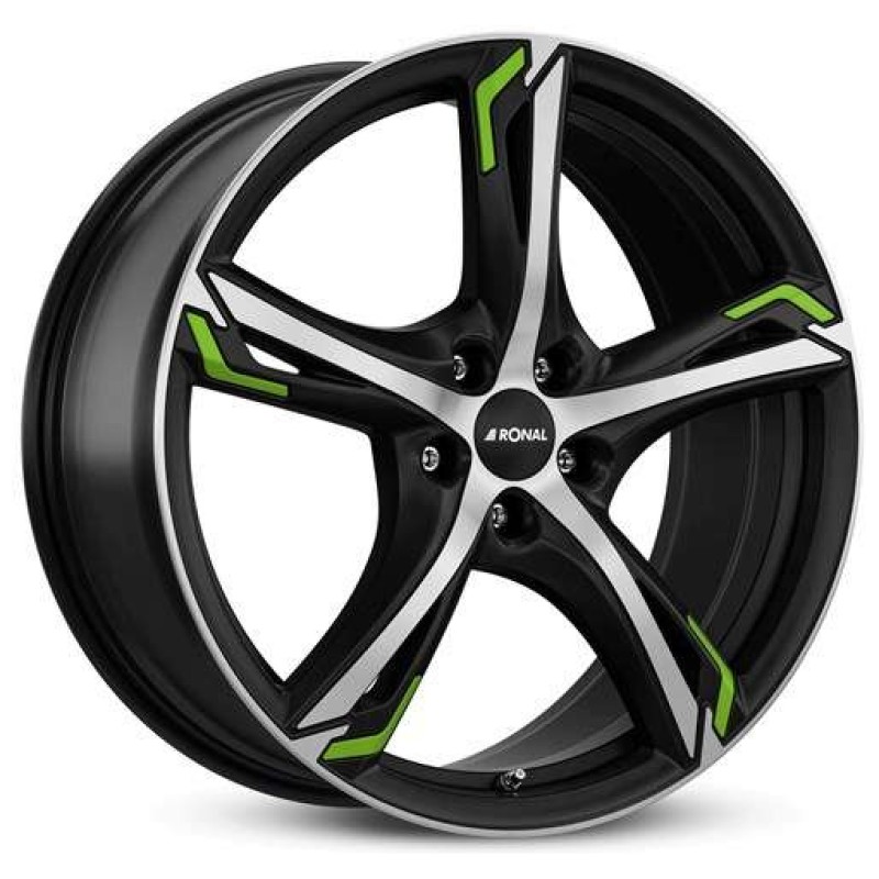 Janta aliaj Ronal R62 green 7.5x18" 5x100 ET45 JBFG - Jetblack-Matt-Frontkopiert