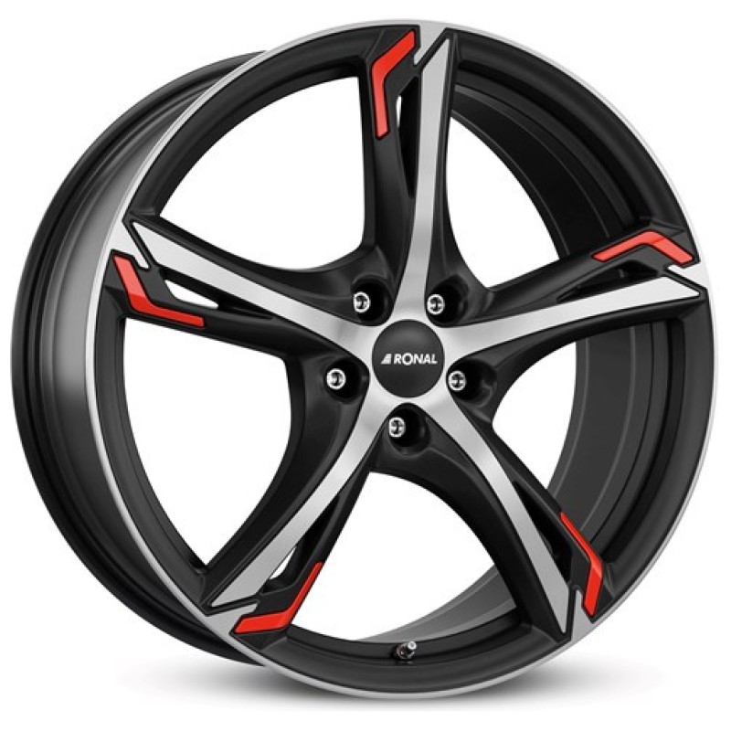 Janta aliaj Ronal R62 red 7.5x18" 5x100 ET35 JBFR - Jetblack-Matt-Frontkopiert