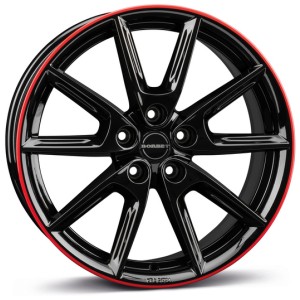 Janta aliaj Borbet LX19 8.0x19" 5x108 ET50 BGRR - Black Glossy Rim Red