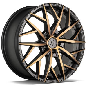 Janta aliaj seventy9 SSF-1 8.0x18" 5x112 ET30 BGGF - Black Glossy Gold Front