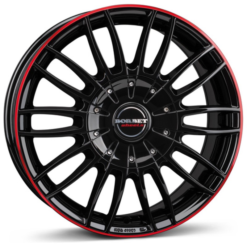 Janta aliaj Borbet CW3 7.5x18" 5x160 ET50 BGRR - black glossy red ring